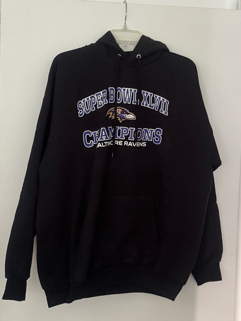 Black Super Bowl XLVII Ravens Champions Hoodie (Mens XL)